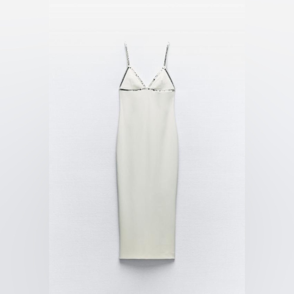 Zara White Dress with Black Accents